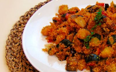 Salteado de quinoa con verduras asadas