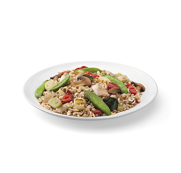 Brown rice with grilled vegetables
